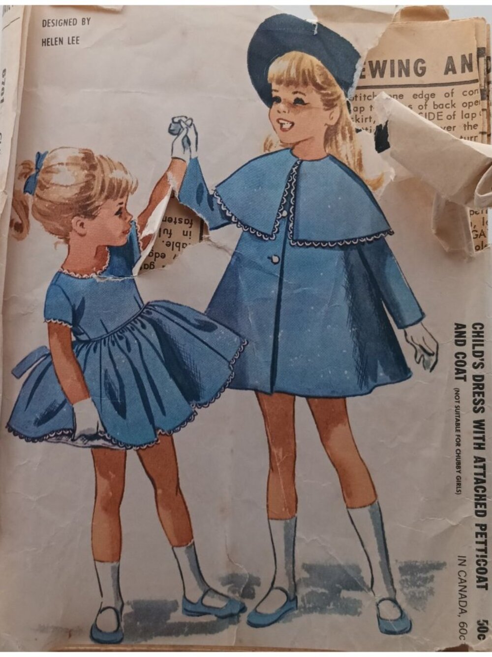 McCalls 6701 Vintage 1962 Childs Dress & Coat Sewing Pattern Helen Lee Design